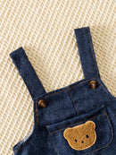 Jardineira + Chapéu Ursinho